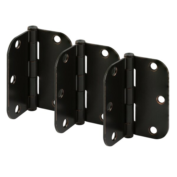 Prime-Line Door Hinge Residential Smooth Pivot, 3-1/2 in. with 5/8 in. Corners, Oil Rubbed Bronze 3 Pack - U 1150873