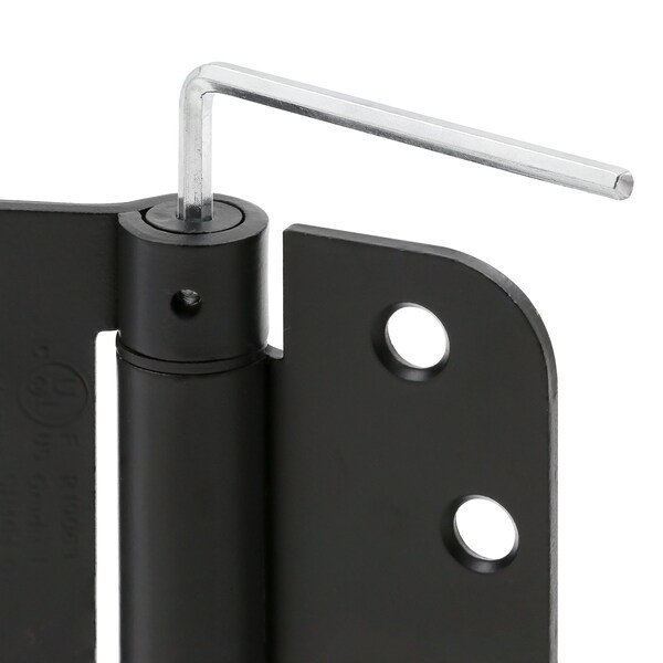 Prime-Line Door Hinge Commercial UL Adjust Self-Close, 4 in. w/ Square & 5/8 in. Corners, Matte Black 3 Pack - U 1159083