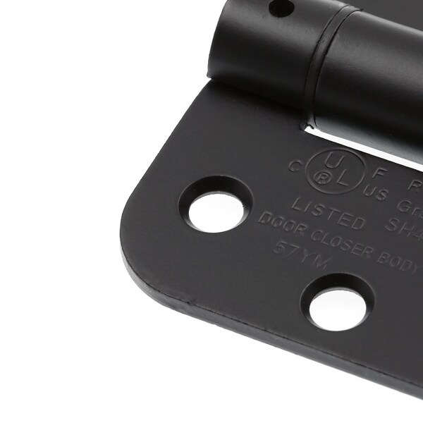 Prime-Line Door Hinge Commercial UL Adjust Self-Close, 4 in. w/ Square & 5/8 in. Corners, Matte Black 3 Pack - U 1159083