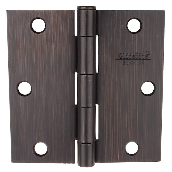 Gliderite Hardware 3-1/2 in. Oil Rubbed Bronze Square Door Hinge - 3500-ORB, 12PK - 3500-ORB-12