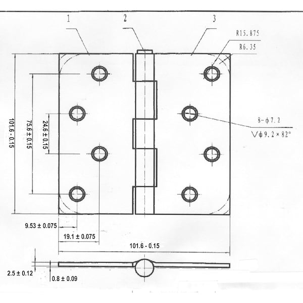 Richelieu 2Pack 4inch 102 mm Full Mortise Butt Hinge, Brushed Nickel - 822NBB
