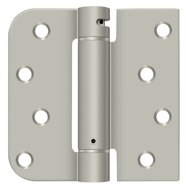 Deltana Left Hand 4" X 4" 5/8" Radius By Square Spring Hinge Satin Nickel - DSH4SR515-LH