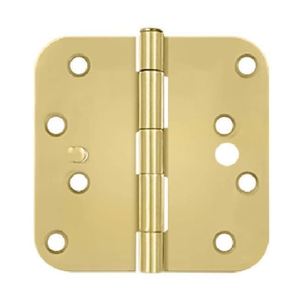 Deltana Bright Brass Door and Butt Hinge, Holes per Leaf: 4 - S44R53-SEC
