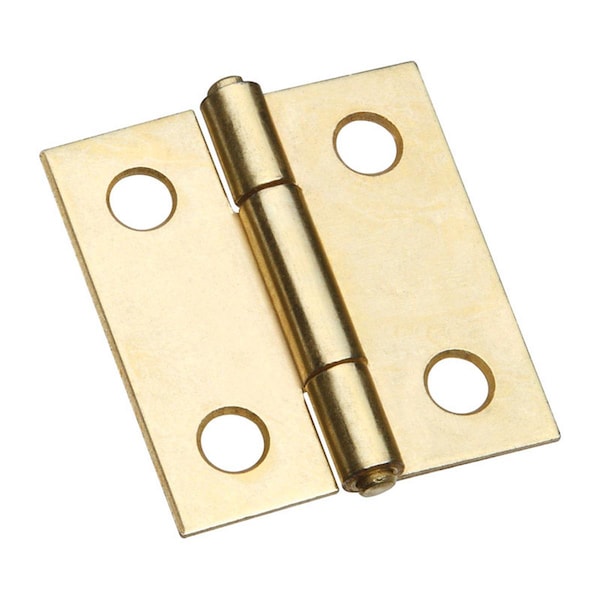 National Mfg Sales 1.5 in. Steel Hinge, Solid Brass, 2PK - 5701321