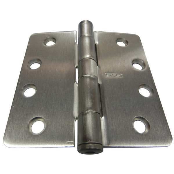 Best Door and Butt Hinge, Steel, Full Mortise Mounting, 2 in Leaf W x 4 in Leaf H, Satin Nickel - RDF1791/4R4X4SWDRHINGE15STL