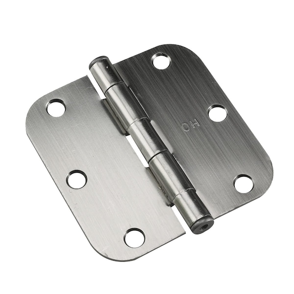 Richelieu 3 12inch 89 mm Full Mortise Butt Hinge  58 Radius, Antique Nickel - 1821ANB3S