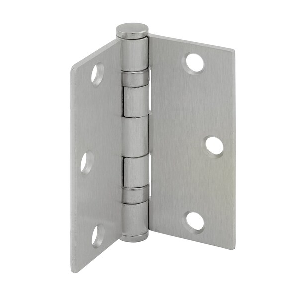 Prime-Line Door Hinge Commercial Smooth Pivot, 3-1/2 in. x 3-1/2 in. w/ Square Corners, Satin Nickel 3 Pack - U 1156253