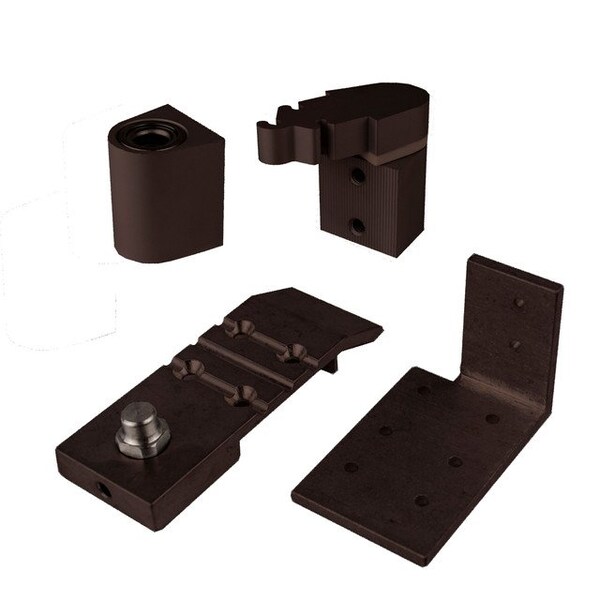 Global Door Controls Aldora Style 3/4 in. Left Hand Offset Door Pivot Hinge Set for Adams Rite Type Storefront Door in Duronodic - TH1116-LH-DU