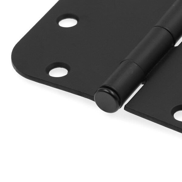 Prime-Line Door Hinge Residential Smooth Pivot, 4 in. with 5/8 in. Radius Corners, Matte Black 3 Pack - U 1150983