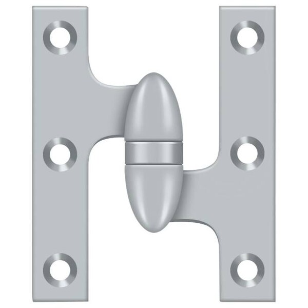 Deltana Satin Chrome Door and Butt Hinge, Holes per Leaf: 3 - OK3025B26D-R