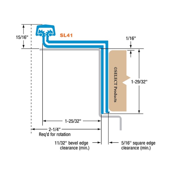 Select Hinges Grade 1 Geared Continuous Hinge, Swing Clear, 83-in, Heavy Duty, Clear Anodized Aluminum Finish - SL41 CL HD 83