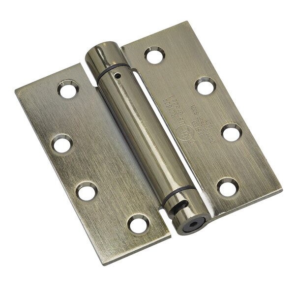 Richelieu 4 12inch 114 mm Full Mortise Adjustable Spring Hinge, Antique Brass - 5823ABB1