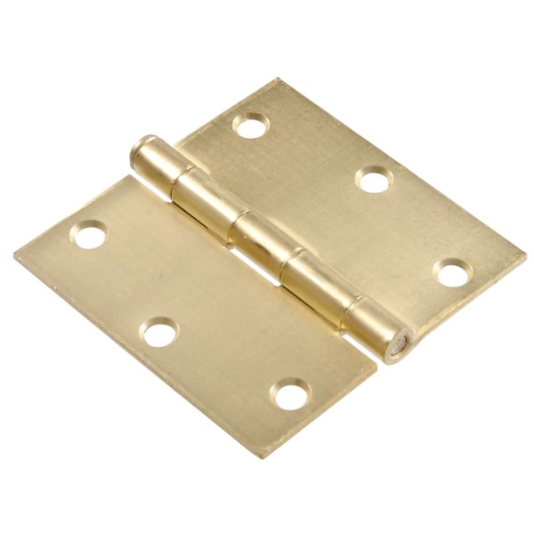 Ornatus Outdoors Carded, Satin Brass Square Full Mortise Hinges, 3.5 in., 2PK - OR1639901
