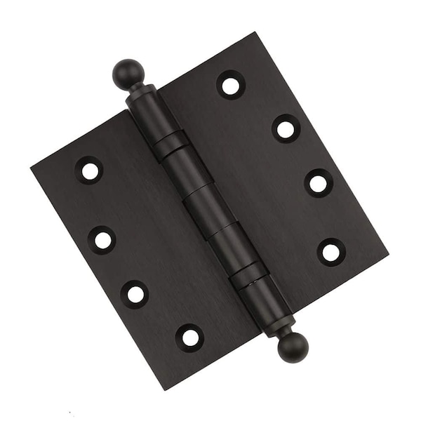 Embassy 4-1/2 x 4-1/2 Solid Brass Ball Bearing Hinge, Oil Rubbed Bronze Finish Ball Tips - 4545BBUS10BB-1