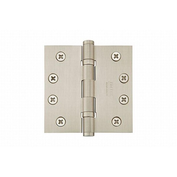 Patioplus 4 x 4 in. Square Steel Heavy Duty Ball Bearing Hinges, Satin Nickel, Set of 2 - PA1628028