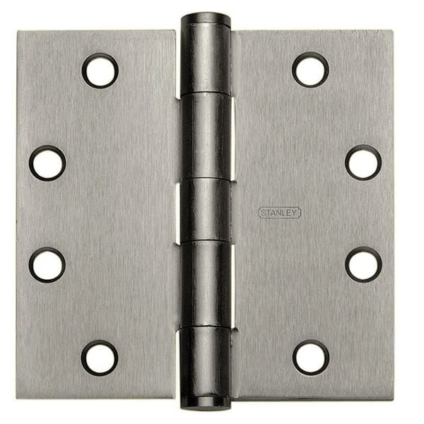 Best Door and Butt Hinge, Steel, Full Mortise Mounting, 2 in Leaf W x 4 1/2 in Leaf H, Satin Chrome - F179 4 5X4 5 DOOR HINGE 26D STL