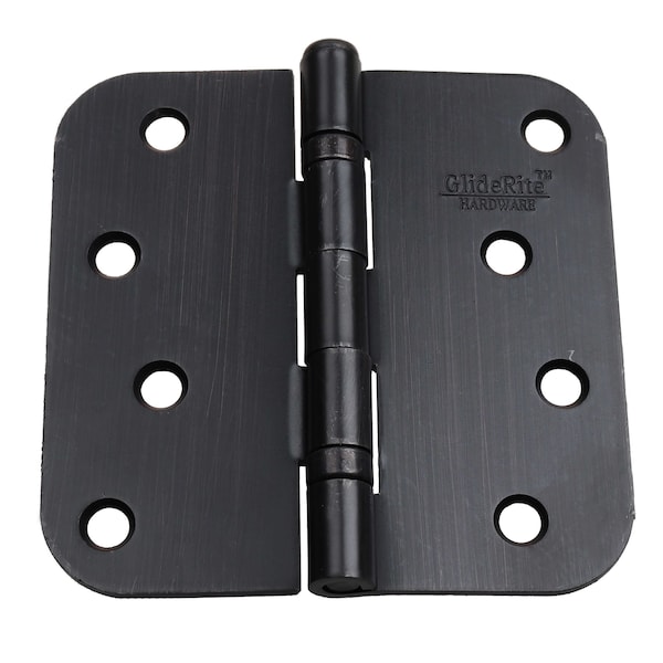 Gliderite Hardware 4 in. Oil Rubbed Bronze Ball Bearing Door Hinge with 5/8 in. Corner Radius - 4058-2BB-ORB, 30PK - 4058-2BB-ORB-30