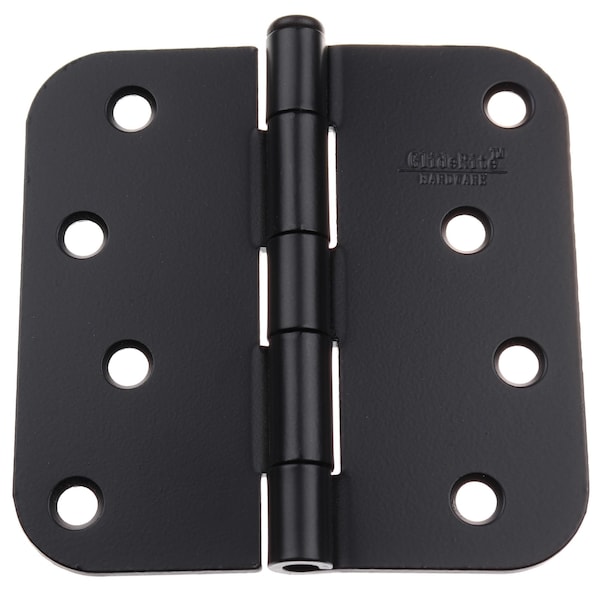 Gliderite Hardware 4 in. Matte Black Door Hinge with 5/8 in. Corner Radius - 4058-MB, 50PK - 4058-MB-50