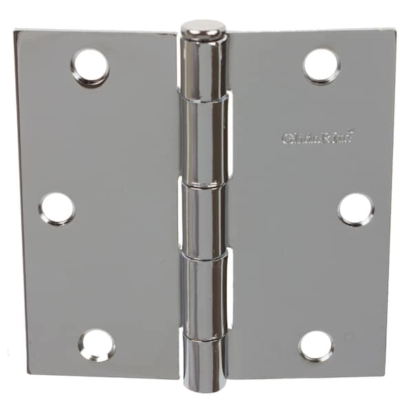 Gliderite Hardware 3-1/2 in. Polished Chrome Square Door Hinge - 3500-PC, 50PK - 3500-PC-50