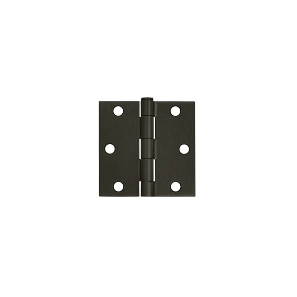 Deltana Oil Rubbed Bronze 3 x 3 Square Corner Plain Bearing Mortise Hinge, 10PK pairs - S33U10B-R-XCP10