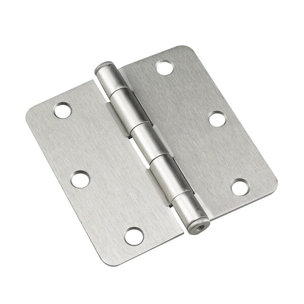 Richelieu 2Pack 3 12inch 89 mm Full Mortise Butt Hinge  14 Radius, Brushed Nickel - 2821NBB