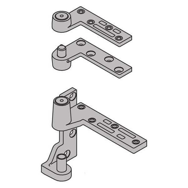 Ives Pivot Hinge, Brass, Full Mortise Mounting, 1 1/8 in Leaf W x 4 3/4 in Leaf H, Satin Chrome Plated - 7215 SET LH US26D