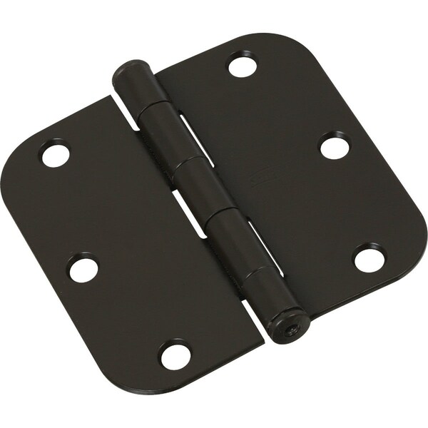 National 3-1/2 In. x 5/8 In. Radius Oil Rubbed Bronze Door Hinge - N830197
