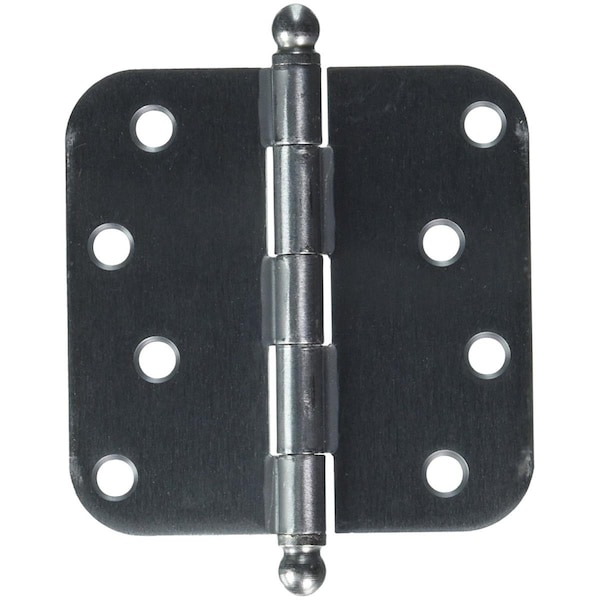 Patioplus 4 x 4 x 0.62 in. Radius Hinge Steel - Brushed Chrome - PA590539