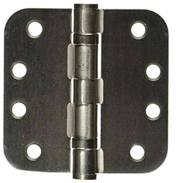 Patioplus 4 x 4 in. Ball Bearing Corners Mortise Hinge - Pair, 0.625 in Radius - Antique Nickel - PA945753