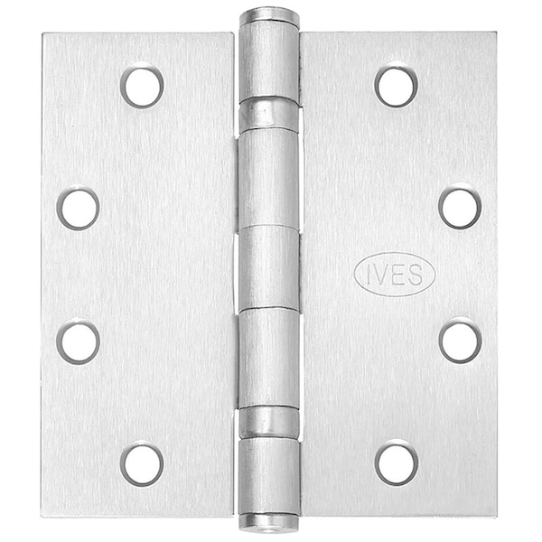 Ives Ball Bearing Butt Hinge, 5" x 4-1/2", Square, 652, NRP, Standard - 5BB1 5.0X4.5 652 NRP