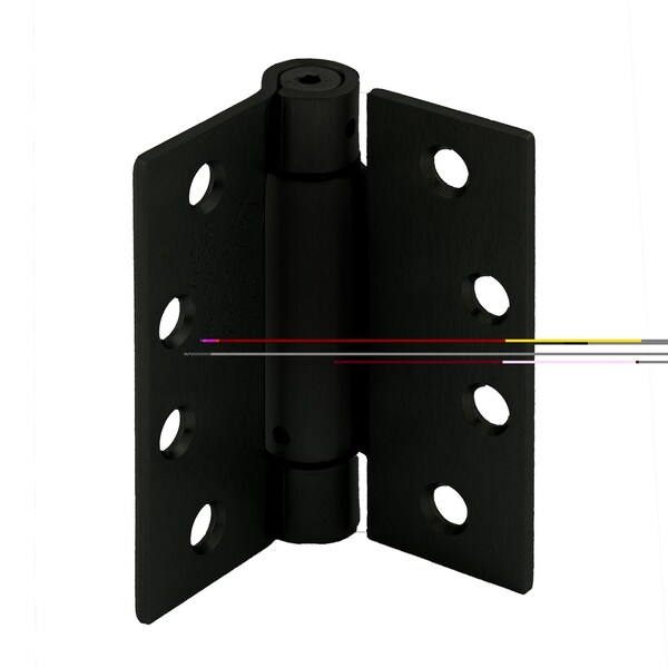 Prime-Line Door Hinge Commercial UL Adjust Self-Close, 4 in. w/ Square Corners, Matte Black Finish 3 Pack - U 1158383