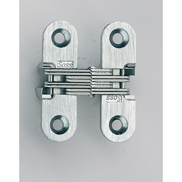 Universal Industrial Soss 1/2" x 1-3/4" Light Duty Invisible Hinge for 3/4" Doors Satin Stainless Steel Finish - 203SSUS32DPB