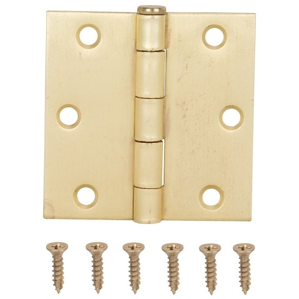 Prosource Square Corner Door Hinge, Steel, Satin Bronze, Loose Pin, 180 deg Range of Motion - LR-707-PS