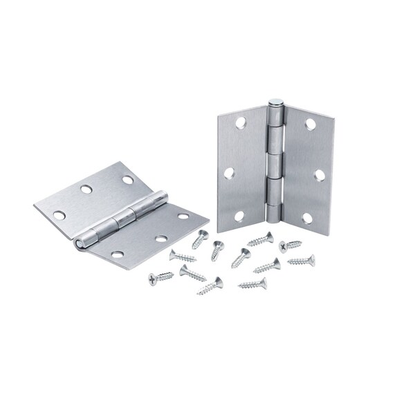 Global Door Controls 3.5 in Leaf W x 3.5 in Leaf H, Silver - CP3535-26D
