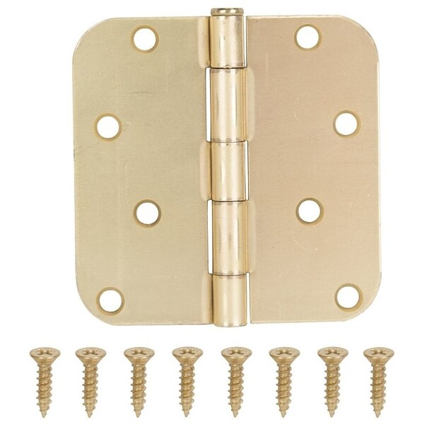 Prosource Door Hinge, Steel, Satin Brass, Loose Pin, 180 deg Range of Motion, Screw Mounting - 20348US4