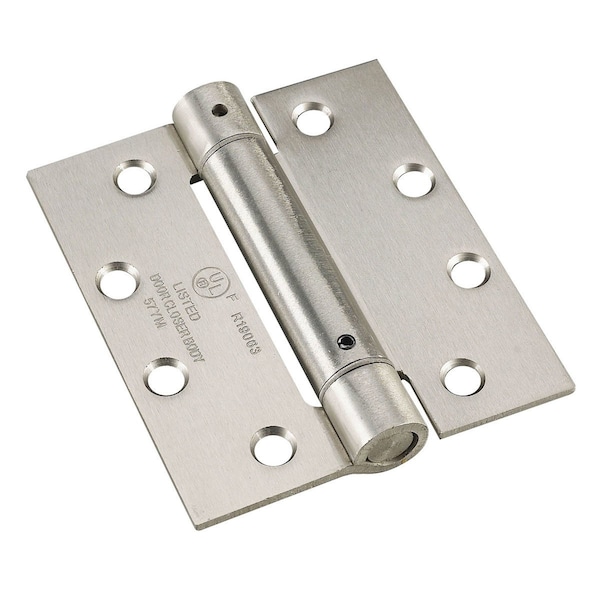 Richelieu 4 12inch 114 mm Full Mortise Adjustable Spring Hinge, Brushed Nickel - 5823NBB1