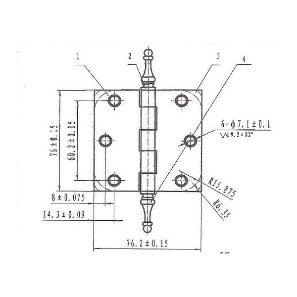 Richelieu 2Pack 3inch 76 mm Full Mortise Butt Hinge with Steeple Tips, OilRubbed Bronze - 71820ORBB