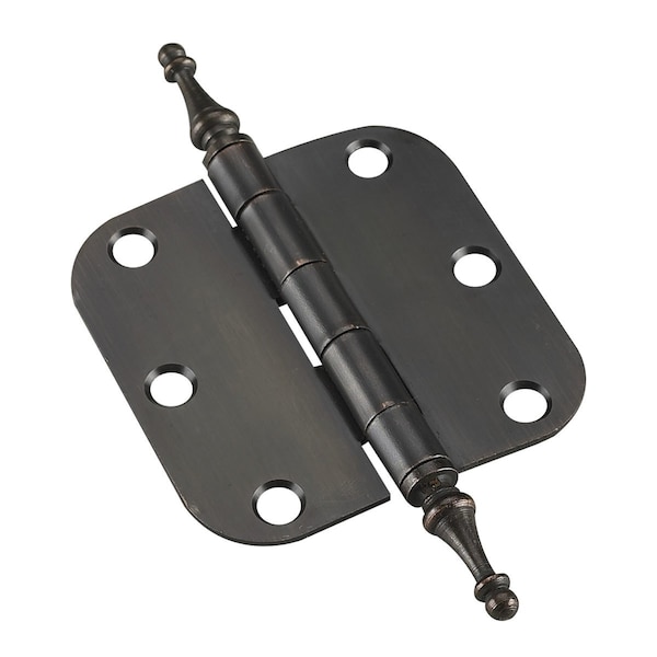 Richelieu 2Pack 3inch 76 mm Full Mortise Butt Hinge with Steeple Tips, OilRubbed Bronze - 71820ORBB