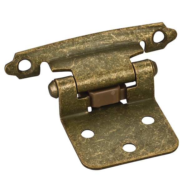 Hardware Resources Traditional 1/2In. Overlay Hinge W/ Screws - Burnished Brass - P5011BB-R