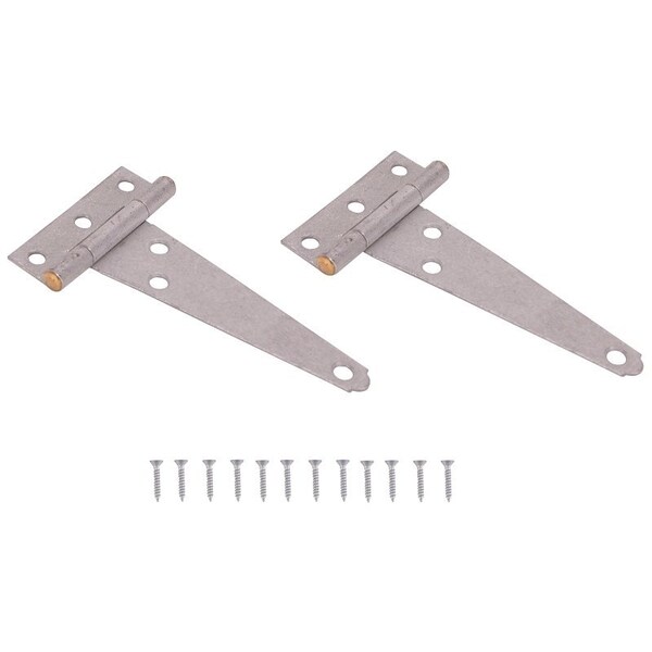 Prosource T-Hinge, Galvanized Steel, Galvanized Brass Pin, Fixed Pin, 180 deg Range of Motion, 26 Pair lb - LTH-G04-C2PS