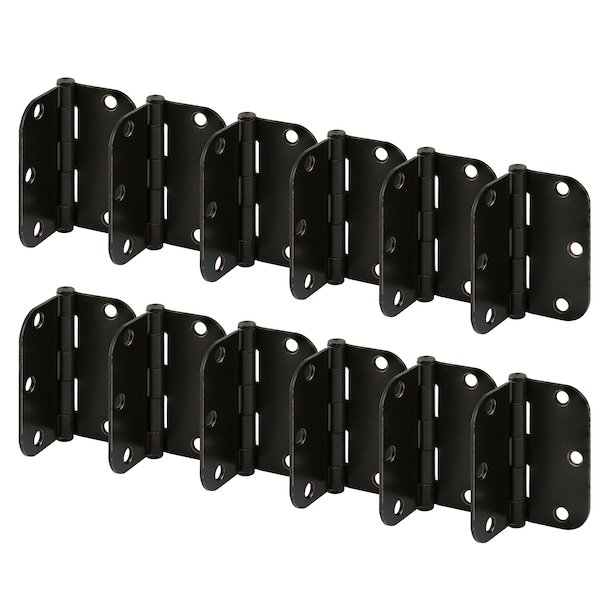 Prime-Line Door Hinge Residential Smooth Pivot, 3-1/2 in. with 5/8 in. Corners, Oil Rubbed Bronze 12 Pack - U 11508712