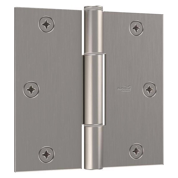 National Mfg 3.5 in. Satin Nickel Squeak-Guard Hinge - 107241