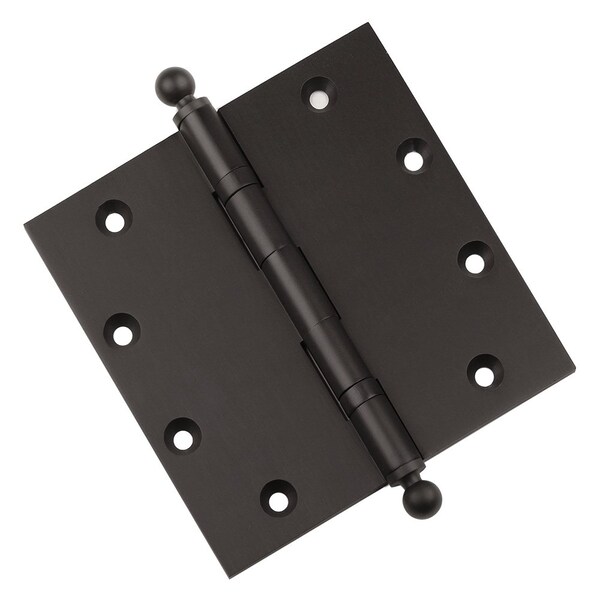 Embassy 5 x 5 Solid Brass Ball Bearing Hinge, Oil Rubbed Bronze Finish Ball Tips - 5050BBUS10BB-1