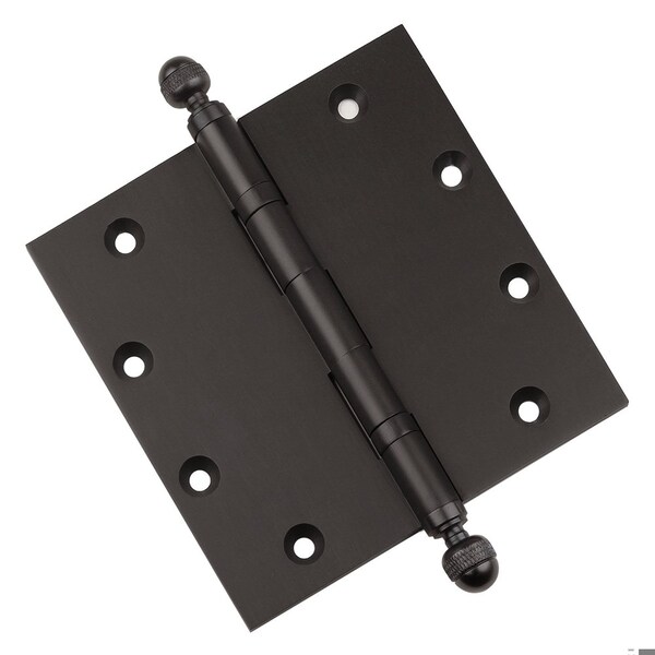 Embassy 5 x 5 Solid Brass Ball Bearing Hinge, Oil Rubbed Bronze Finish Acorn Tips - 5050BBUS10BA-1