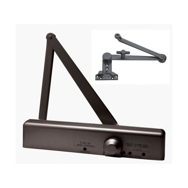 Global Door Controls Slimline Heavy Duty ADA Commercial Door Closer with Cush-N-Stop Arm in Duranodic - Sizes 1-6 - TC4361CNS-DU