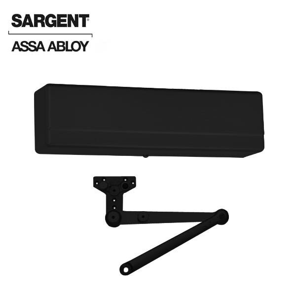 Sargent 1431 Series Surface Mechanical Closer Heavy Duty with Hold Open Arm with Parallel Stop Black Suede P - SRG-1431-PSH-BSP