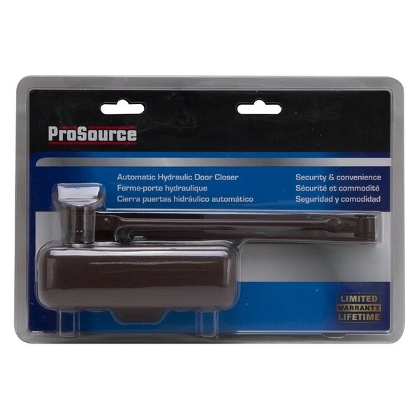 Prosource Door Closer, Non-Handed Hand, Automatic, Aluminum, Brown, 85 lb - C101-BH-SA-BR