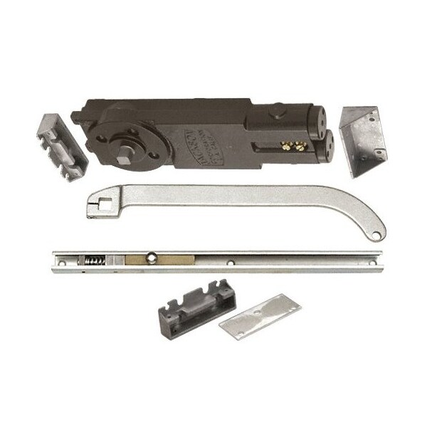 Jackson Satin Aluminum Regular Duty Spring 90DegNo Hold Open Overhead Concealed Closer W/ 'U' Offset Slide- - 21201U62803