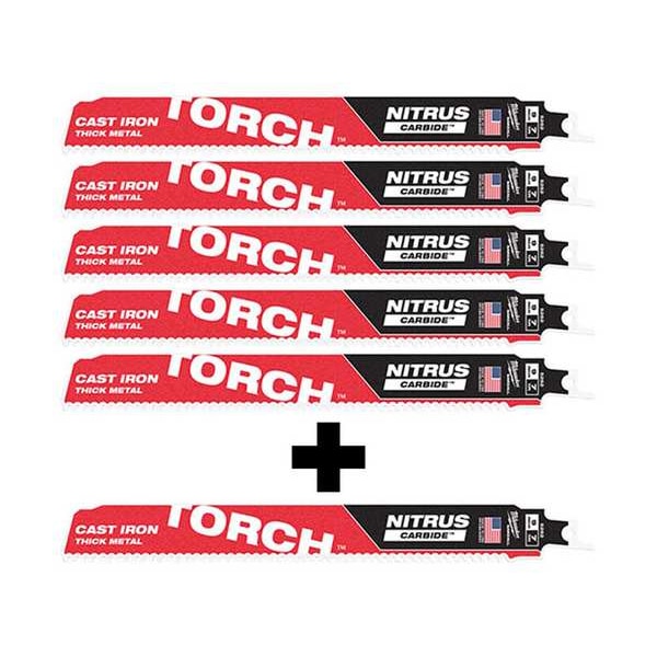 Milwaukee Tool Reciprocating Saw Blade, Thick Metal, 6 Blades Total - 48-00-5562, 48-00-5262