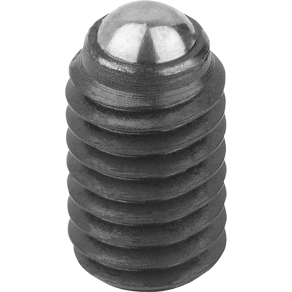 Kipp Ball-End Thrust Screw Wout Head, Form:A Steel Ball, M06, Carbon Steel, Comp:Ball-Bearing Steel - K0383.10620